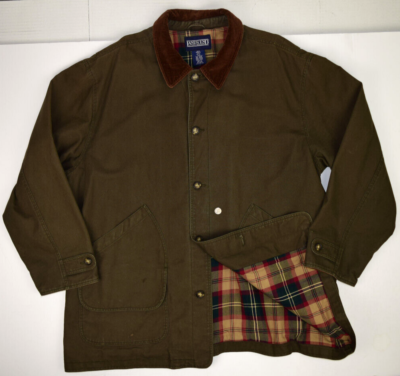 Vintage Coat Lands' End Size XL/2XL 80s90s Canvas Corduroy Collar