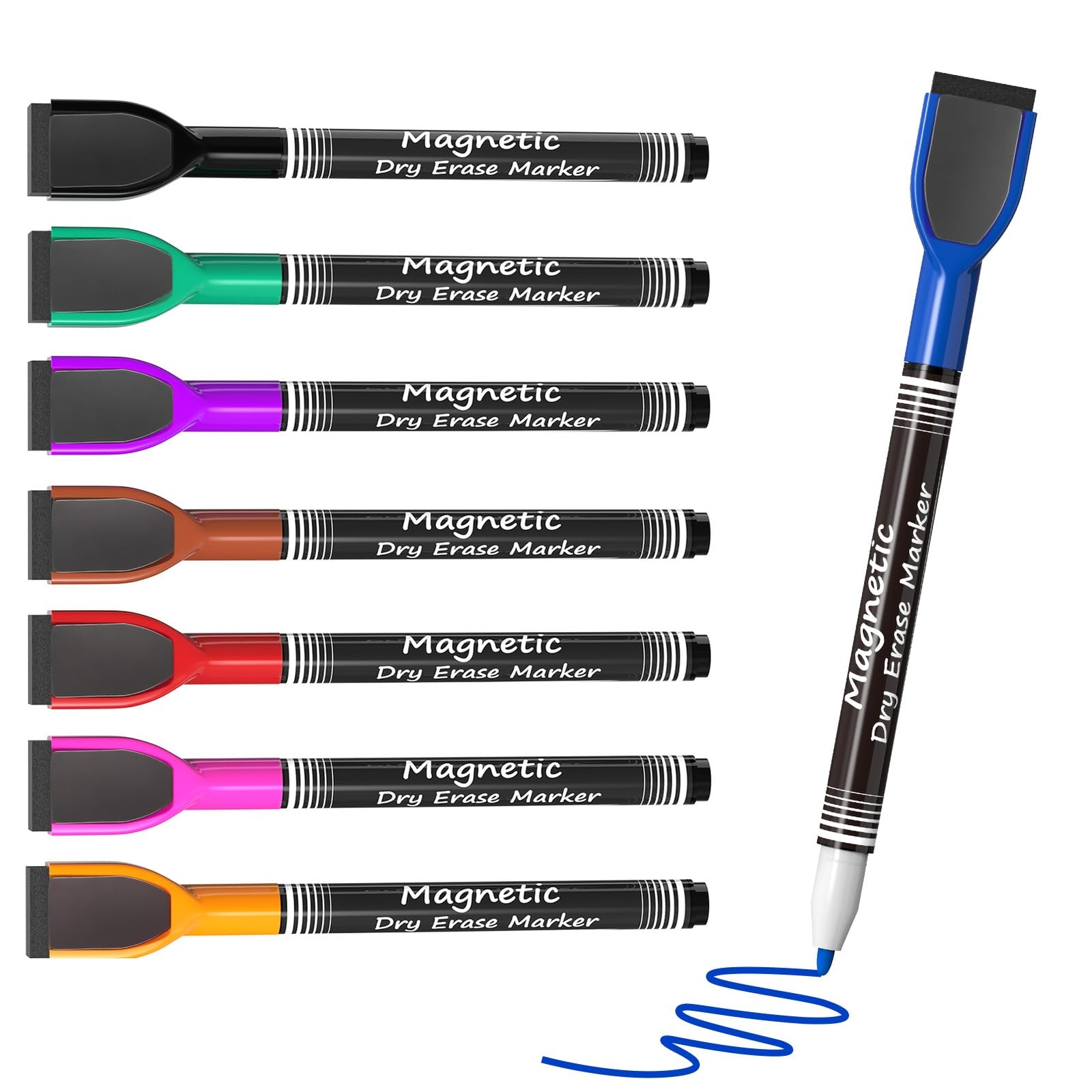 Markers Fine Tip, Fine Point Markers with Eraser, Magnetic White Board Markers-image