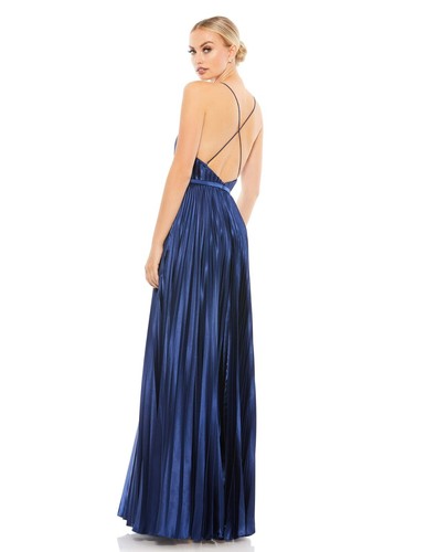 Ieena For Mac Duggal Plunge Neck Pleated Evening Gown-Size 8 (FLK# 101 B) - 第 2/11 張圖片
