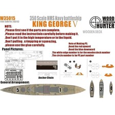 Hunter W35015 1/350 Wood Deck HMS KING GEORGE V FOR TAMIYA 78010
