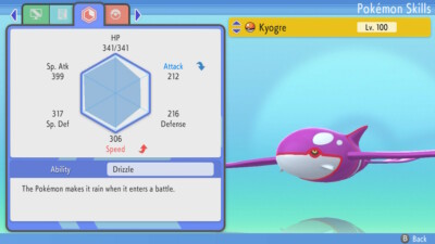Pokemon Brilliant Diamond Shining Pearl BDSP - Shiny 6IV Max EV Kyogre