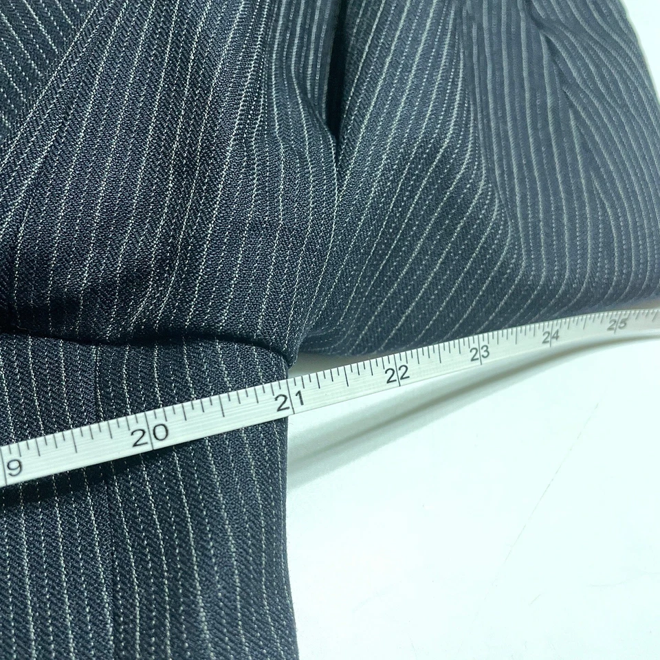 Burberry Mens Kensington Navy Striped 3 Button Wool 40R Suit 34X30 $1800 FLAW - Image 3 of 4