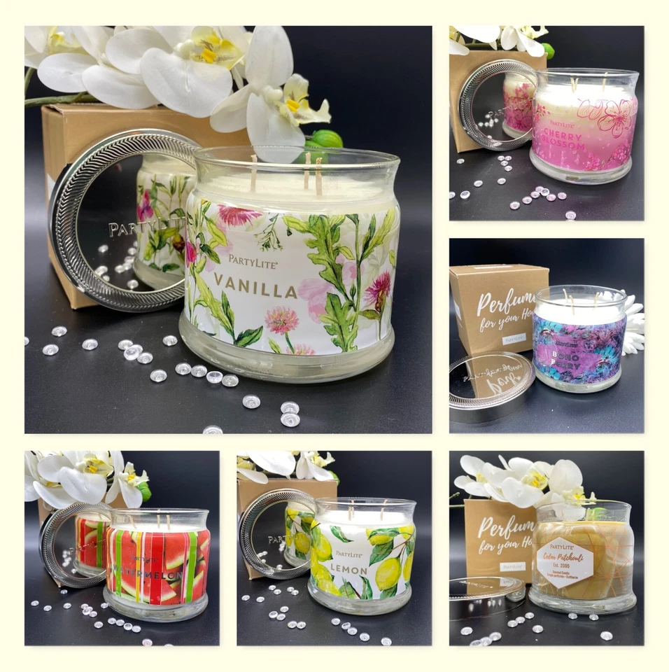 PARTYLITE DUFTKERZE 3-Docht-Duftwachsglas Duftwachs "Duftbombe" Geruchskiller - Bild 2 von 4