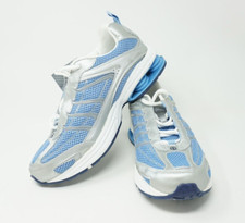 Vintage Spalding Propel Athletic Shoes Leather Lace-up Woman Size 10 White Blue