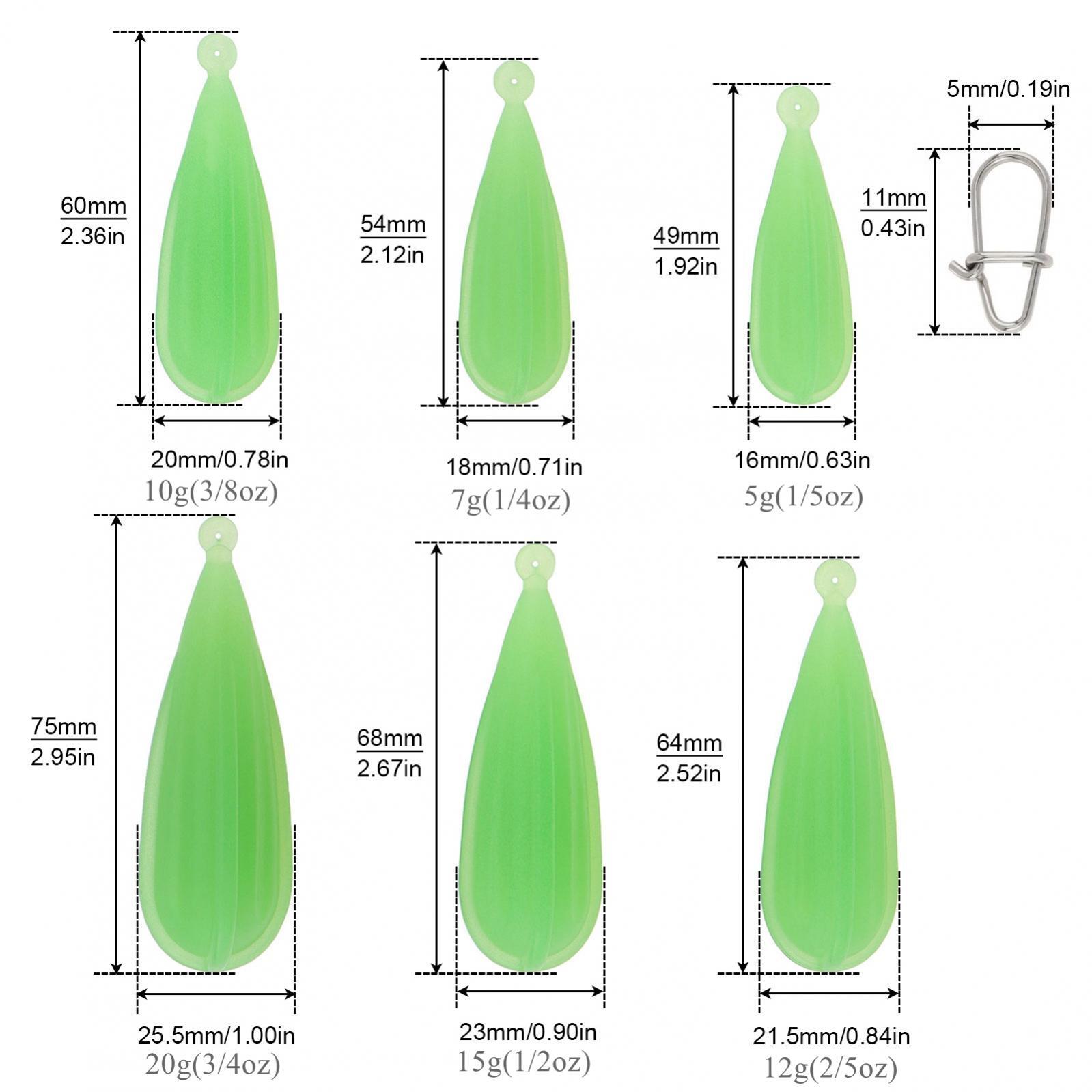 6pcs Mixed Size Fishing Practice Plugs Luminous Bait Casting Practice Plug 5-20g - Image 3