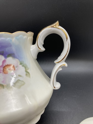 Lefton Porcelain Teapot Magnolia Collection Handpainted Gold Trim 4 cup KF2519 - Picture 10 of 12