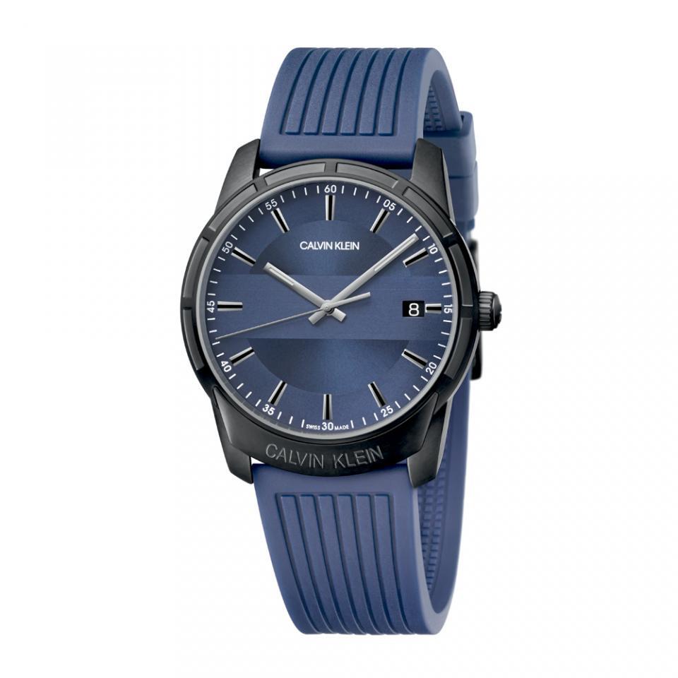 Mens Wristwatch CK CALVIN KLEIN EVIDENCE K8R114VN Silicone Blue Black SWISS MADE