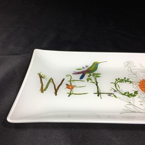 Fringe Studio Welcome Hummingbird Floral Key Tray Organizer 12" Dish - Picture 9 of 20