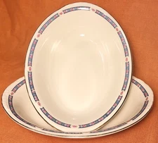 VTG Set Of 2 Homer Laughlin Nautilus 1947 Oval Serving Dishes Floral China N1728