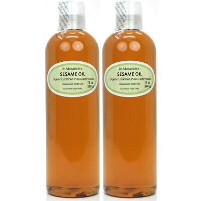 Premium Organic Cold Pressed Sesame Oil Unrefined Toasted Seeds 2 oz up to 7 LB