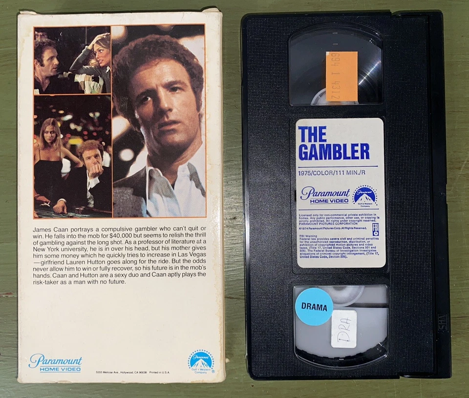 The Gambler VHS 1975 James Caan Paramount Rare OOP HTF Vintage VHS Tape Scarce - Image 2 of 4