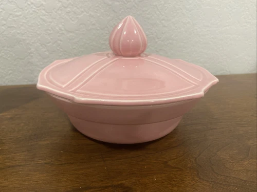 Miramar Of California Pink Serving Dish MCM Casserole With Lid Ovenproof 801 9”