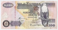 Zambia 100 kwacha  2011 Fish eagle, palm tree, Water buffalo, Victoria falls