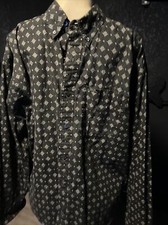 Vintage Chaps RALPH LAUREN Black w/Geometric Print SZ  Med xl