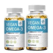 1200MG Omega 3 Supplement Vegan Softgel 60/120 Capsules Support Heart Health