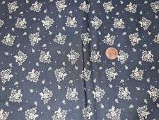 Vintage Cotton Quilting Fabric Marcus Bros 0820 Black Tan Floral 1/3 yd
