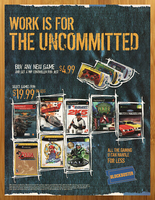 2005 BLOCKBUSTER Video Games Rentals Print Ad/Poster Zelda Mario ...