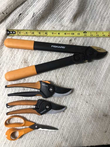 Garden Tool Set 4 Heavy Duty Lopper Hedge Pruning Shears & Hand Pruners Fiskars