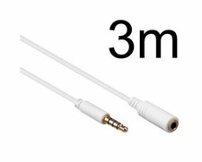 3.0m headset extension jack cable 4 pin 3.5 for Apple LG Samsung White