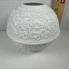 Philippe Deshoulieres Porcelain Lithopane Votive Candle Holder Fairy Lamp Animal