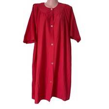 Vintage Fleece Robe Womens Size 48 Pink Pocket Housecoat Raglan Sleeves