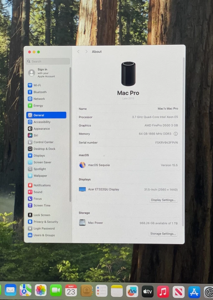 Apple Mac Pro 3.7GHz  - 64GB - 1TB SSD - AMD 2x FirePro D500, MacOS Sequoia 15.5 - Image 4 of 4