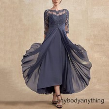 Fashion ChiffonBridal Half Sleeves High Low Mother of The Bride Dress Lace