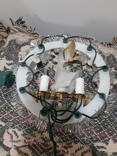CHRISTMAS WALL LIGHTED DECOR WITH AN ANGEL BLOWING TRUMPET TREE TOPPER - Picture 2 of 2