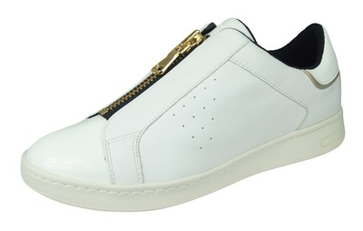 Geox D Jaysen A Womens Nappa Leather Zipped Sneakers Fashion Shoes - White  | eBay