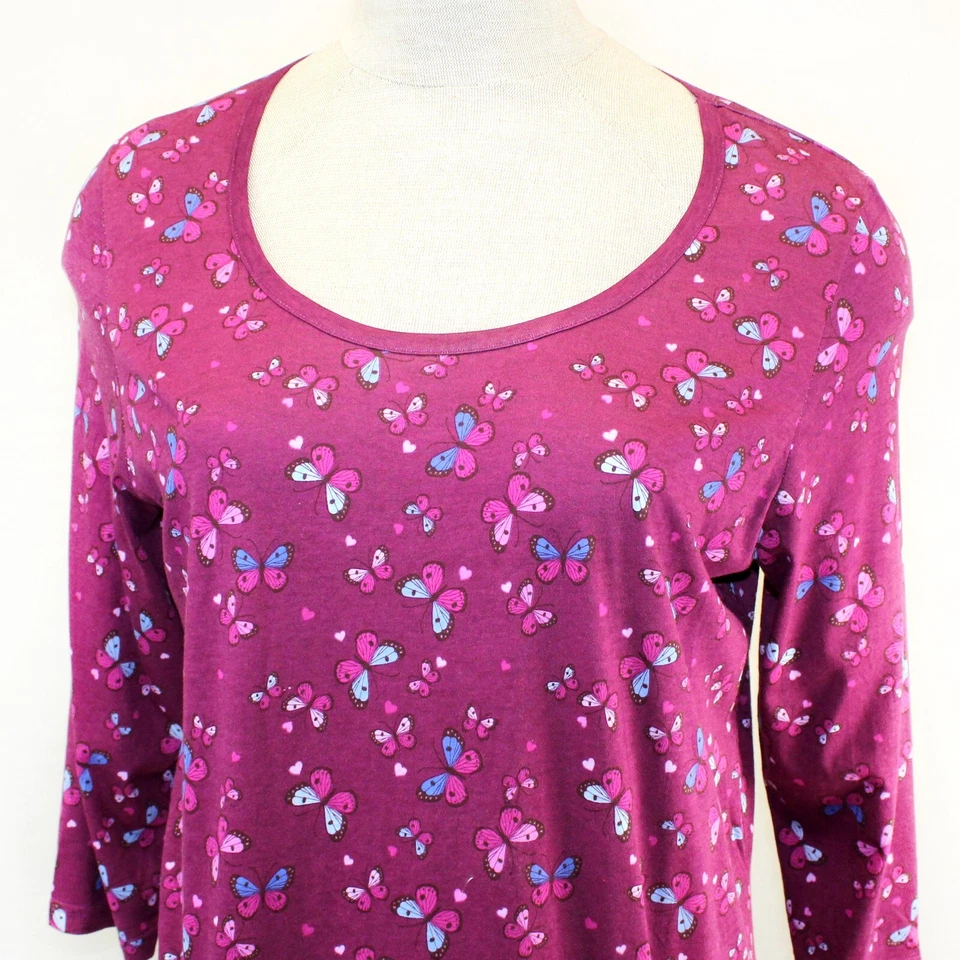 Camisa de dormir Avenue Catherines Plus roxa borboleta dia das mães 14/16 - Imagem 3 de 4