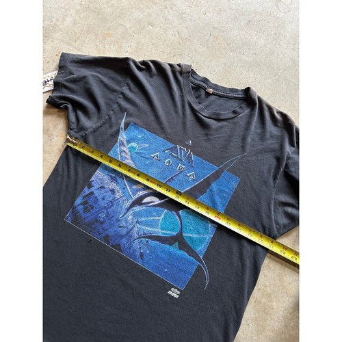 Vintage Asien 1992 Aqua Album Veröffentlichung Tour Band T-Shirt groß schwarz Einzelnaht T - Bild 7 von 8