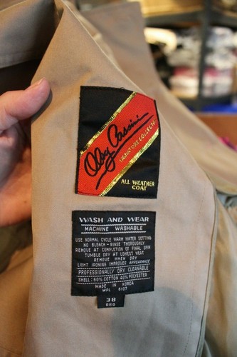 Oleg Cassini Beige Men's 38 All Weather Coat Long Raincoat - Picture 9 of 12