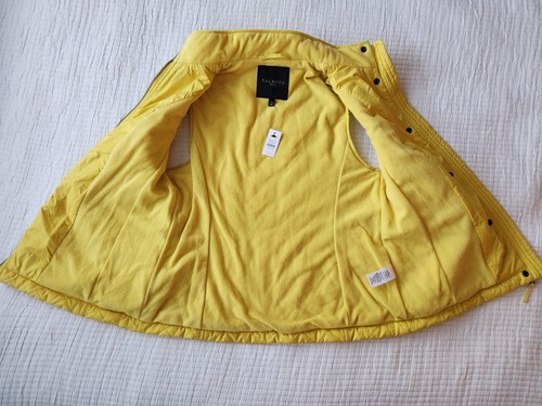 NEW Talbots Petites Quilted Puffer Vest Yellow Zip Pockets Small Polyester Fill - Picture 8 of 10