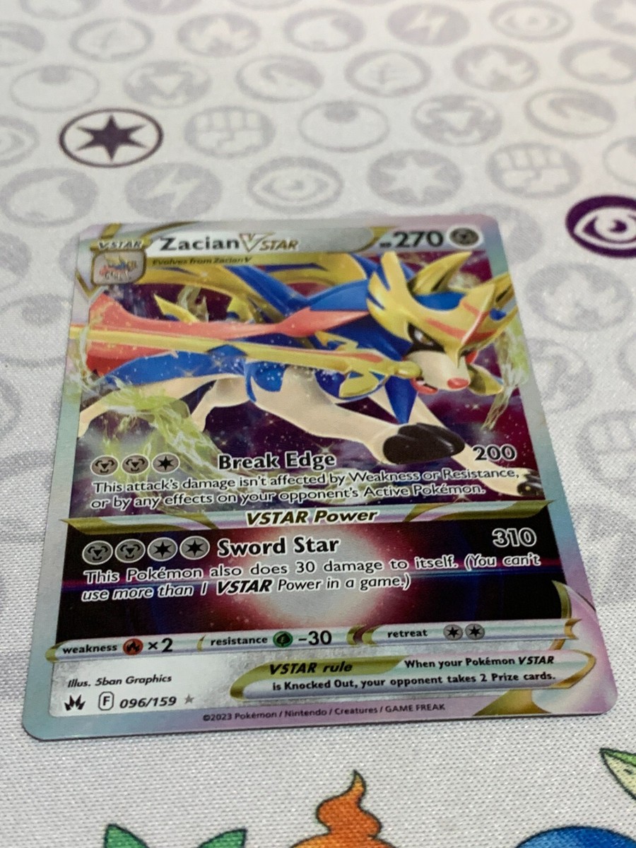 C571 POKEMON TCG ZACIAN VSTAR NM CARD HOLO #096 CROWN ZENITH RARE