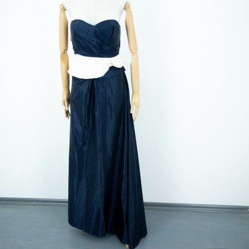 TALBOT RUNHOF Women's Ball Gown Off Shoulders Blue Flare Skirt & Top Suit 38 8 M - Picture 2 of 17