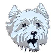 West Highland Terrier 'Westie' White Enamel Pin Badge / Brooch