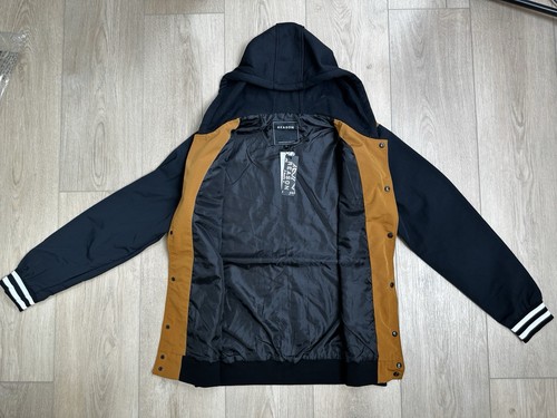 Kapuzen College Jacke NEU mit Etikett Herren L Gold Schwarz Reason Marke Patches Knöpfe - Bild 4 von 16