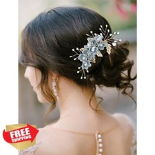 inSowni 20 Pack Dusty Blue Flower Bridal Wedding Hair Combs Pins Combos