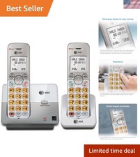 White/Silver Cordless Phone Duo - Full-Duplex, Caller ID  Easy Dialing Features