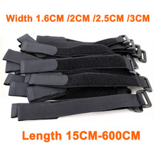 15cm-150cm Black Hook and Loop Heavy Duty Strap Strapping Cable Ties with Buckle