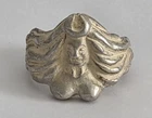 Sterling Silver 925 ART NOUVEAU Lady with Flowing Hair Ring 9.5 (10g)