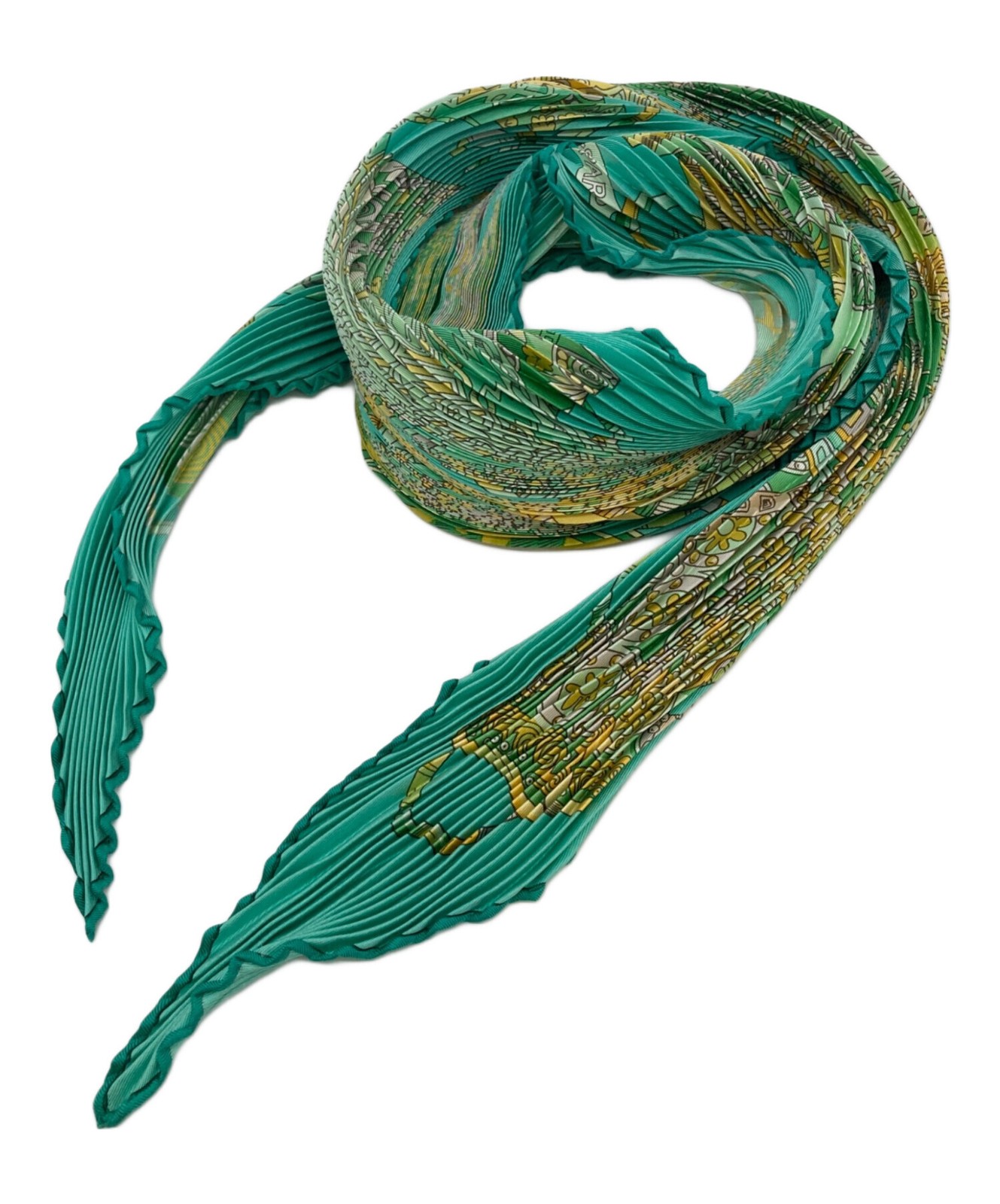 Hermes Scarf Silk Pleated Green A Journey Through the World's Fabrics From Japan thumbnail 13
