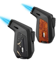 2 Pack Single Jet Flame Butane Lighter - Refillable Torch Lighter Adjustable Gas