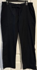 Cherokee Workwear Women's Large Black Cargo Scrub Pants Drawstring