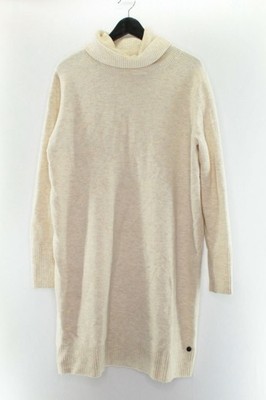 G!na Collection Damen Kleid Gr. 40 Creme Rollkragen Polyacryl #AY-59