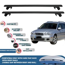 Roof Rack Cross Bars for Jaguar X-Type Estate 2001-2009 2 Pcs Black