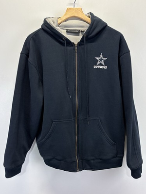 #ad #ad Dunbrooke Dallas Cowboys Craftsman Full Zip Thermal Hoodie Navy Grey XL Logo $37.00