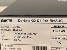 GEPRC DarkStar22 O4 Pro ELRS 2.4G - Brand New, Never Opened, Still Sealed