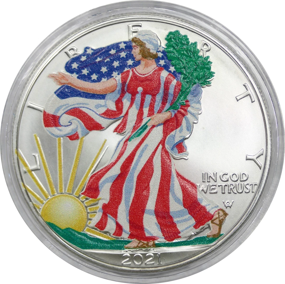 【限定】2021 Colorized American Silver Eagle 2021 Colorized U.S. Constitution American Eagle Silver Dollar