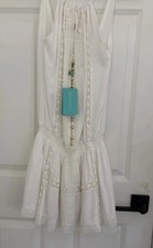 NWT Melissa Odabash Chelsea Dress White Crochet Lace Mini Cover Up Size M